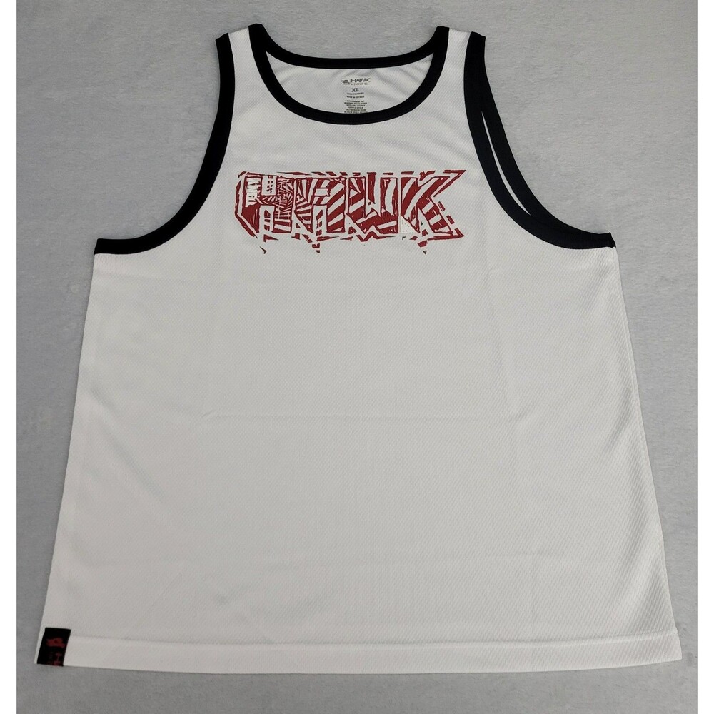 Vintage Tony Hawk Mens Tank Skater Grunge Y2K  XL White Black Trim Red‎ Logo
